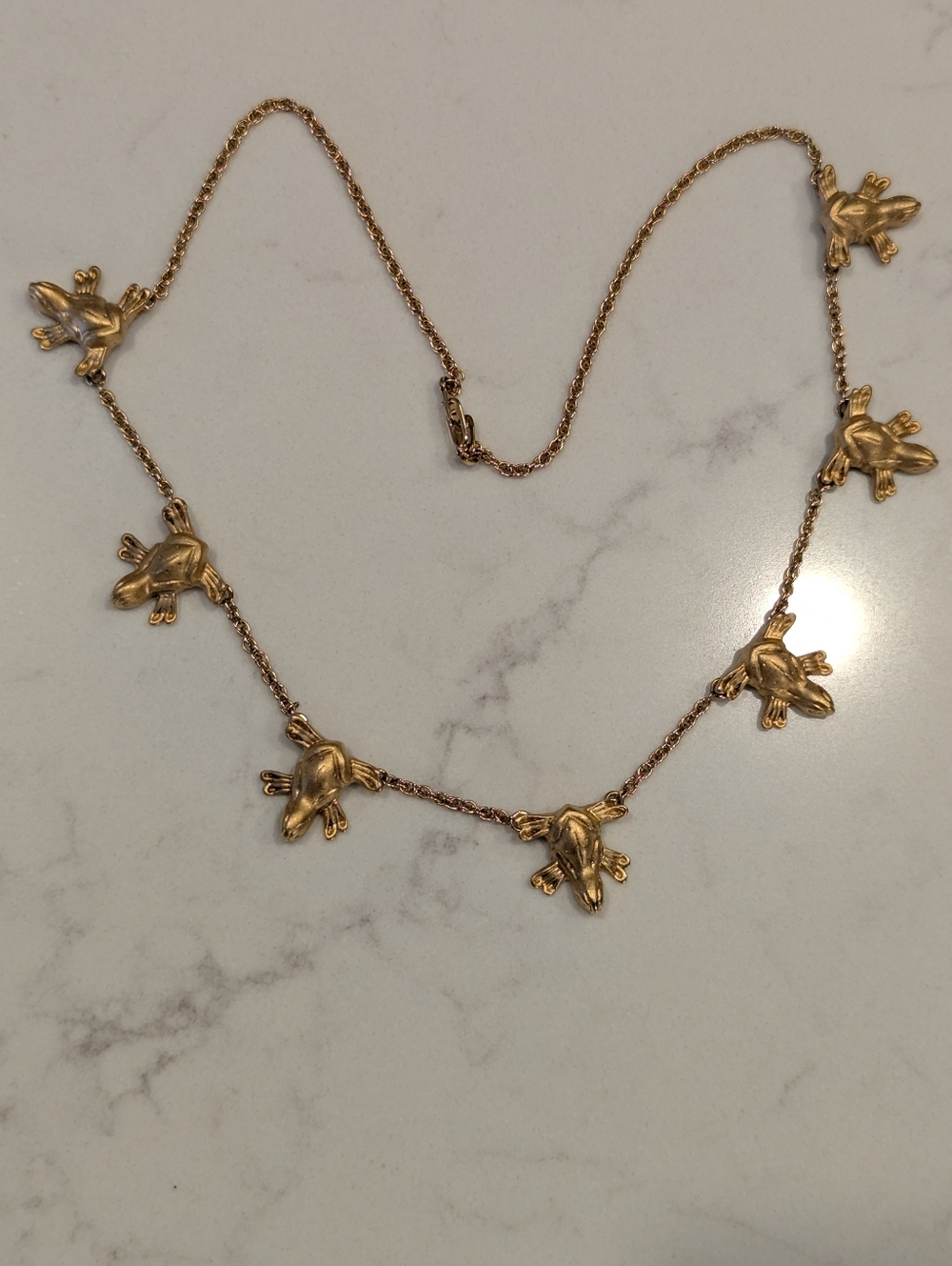 Gold Frog Charm Necklace - Women's Fashion Jewelry